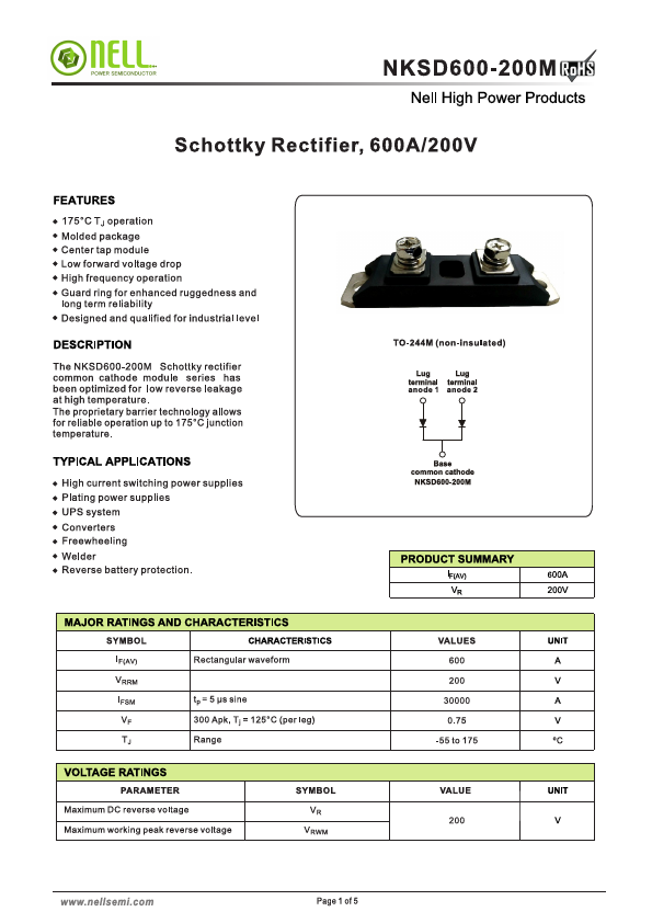 NKSD600-200M Datasheet Preview