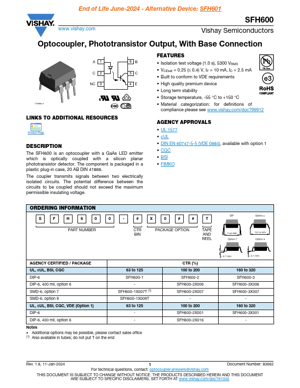 SFH600-3 Datasheet Preview