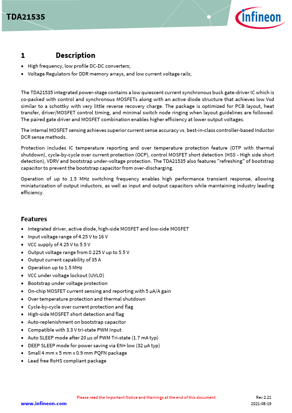 TDA21535 Datasheet Preview
