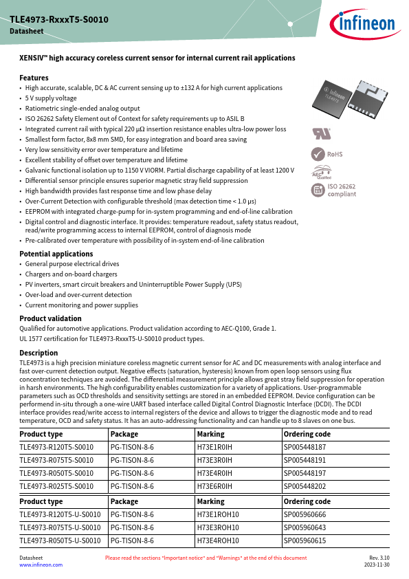 TLE4973-R025T5-U-S0010 Datasheet Preview