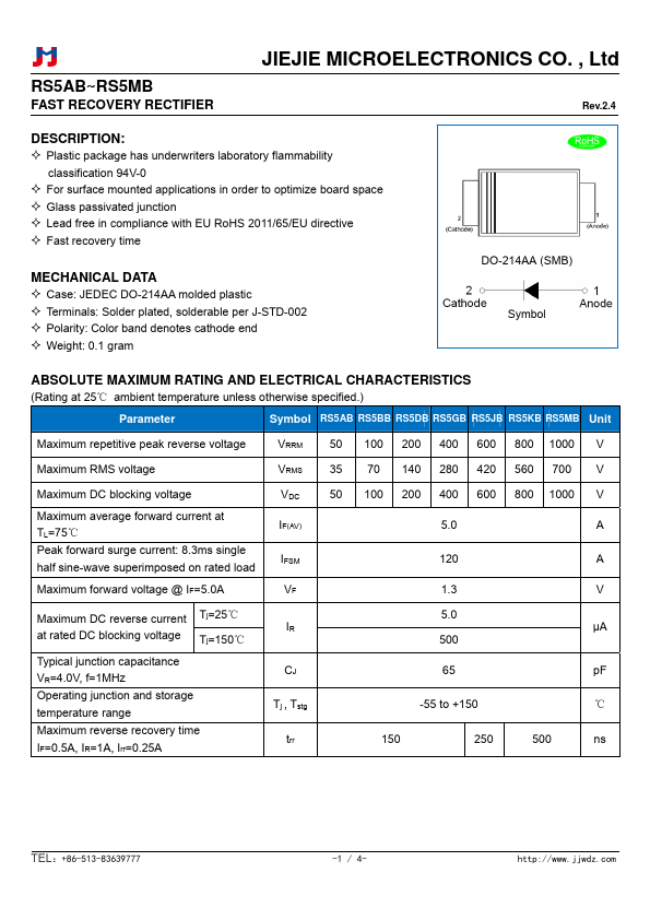 RS5AB Datasheet Preview