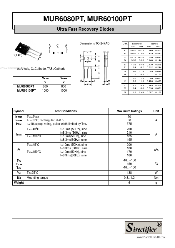 MUR6080PT