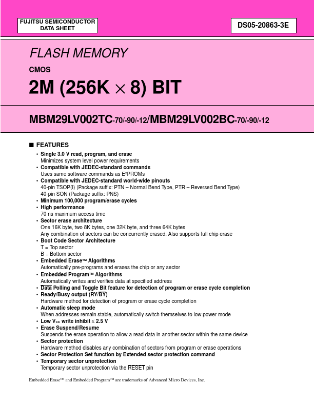 MBM29LV002TC-70