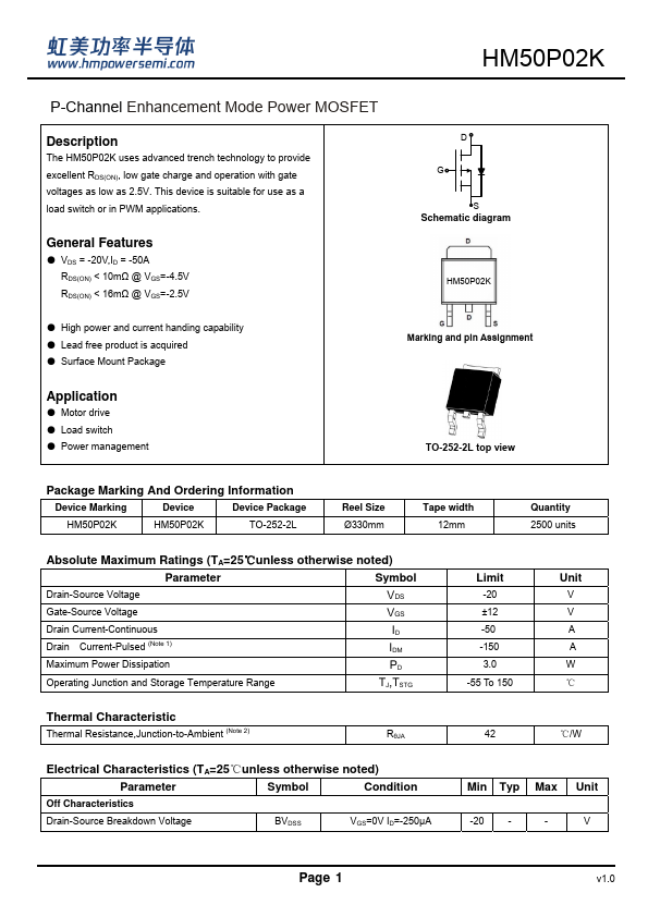 HM50P02K Datasheet Preview