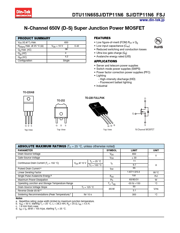 DTP11N65FSJ