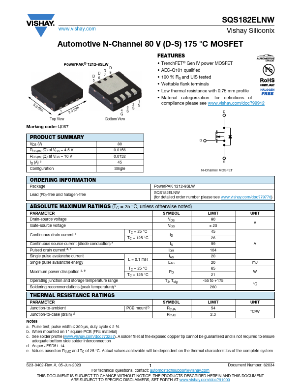 SQS182ELNW Datasheet Preview