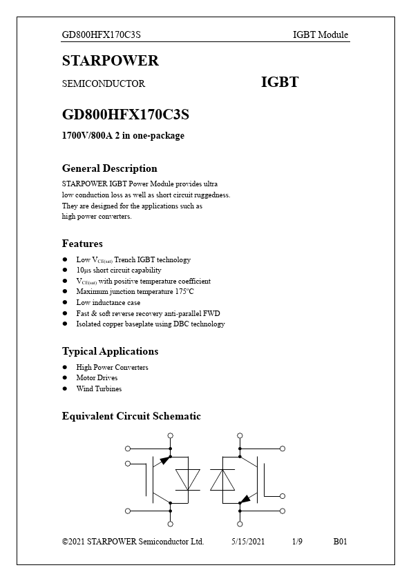 GD800HFX170C3S Datasheet Preview