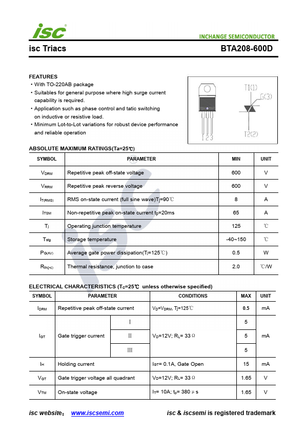 BTA208-600D