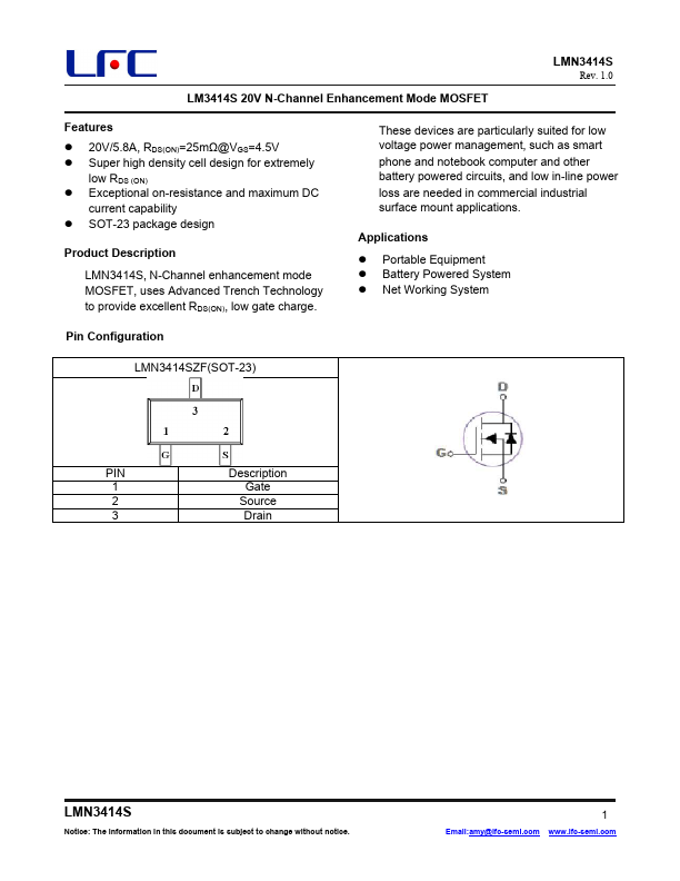 LM3414S Datasheet Preview