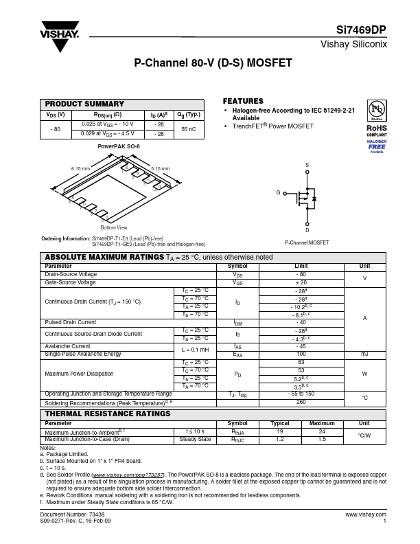 SI7469DP Datasheet Preview