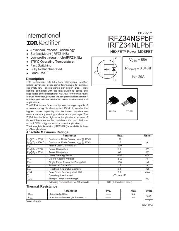 IRFZ34NLPBF