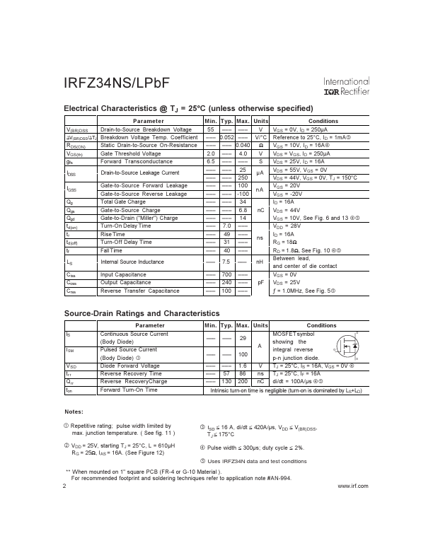 IRFZ34NLPBF