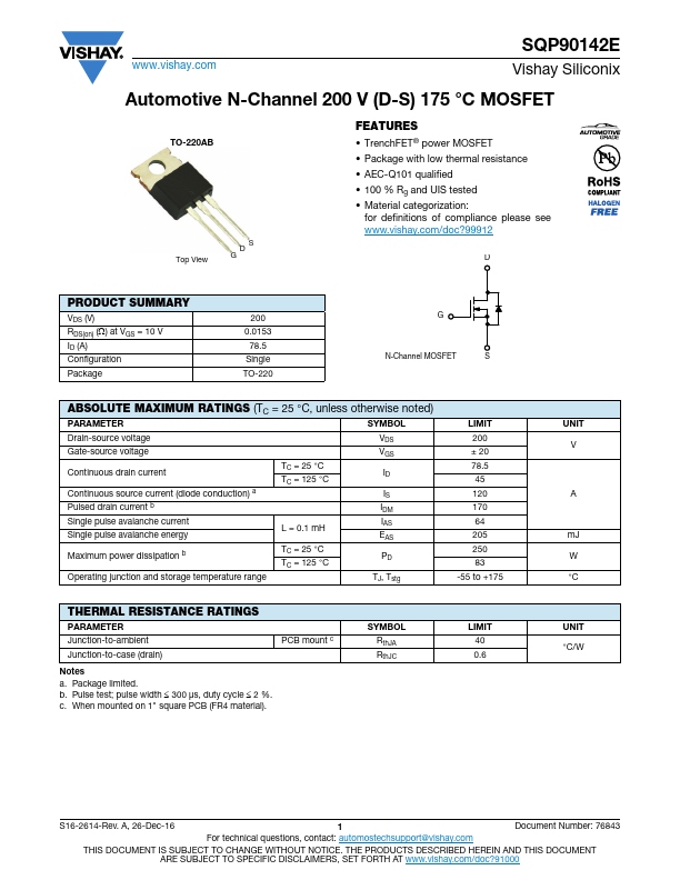 SQP90142E Datasheet Preview