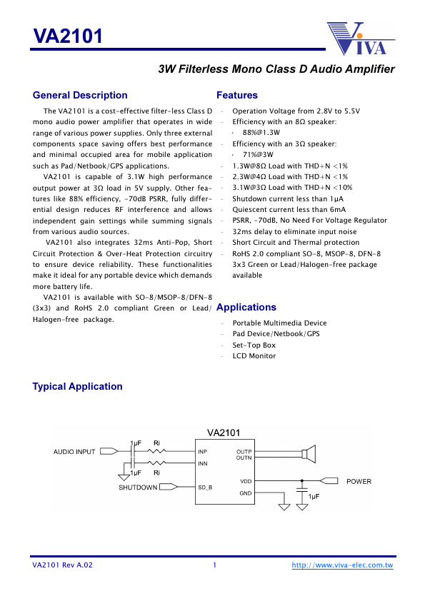 VA2101 Datasheet Preview