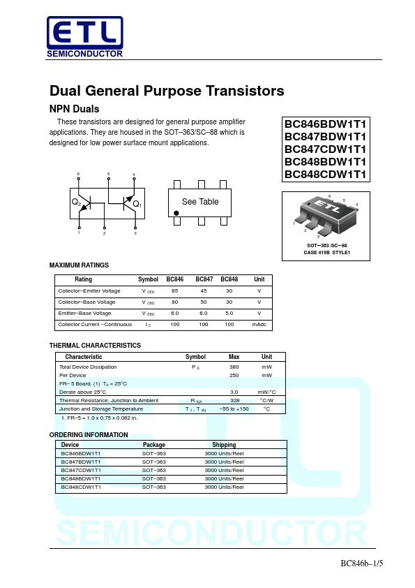 BC848BDW1T1