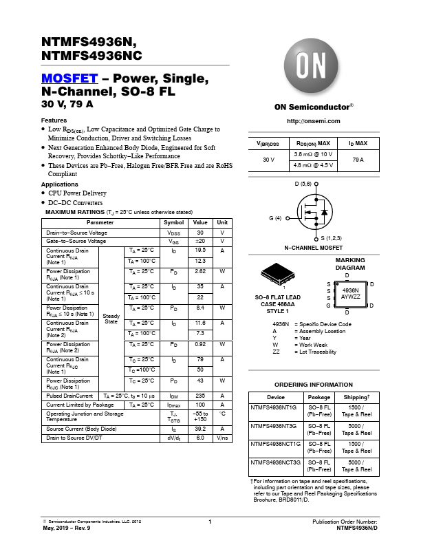 NTMFS4936NC Datasheet Preview