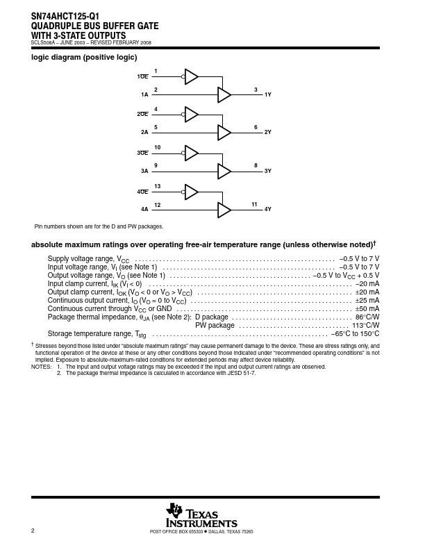 SN74AHCT125-Q1