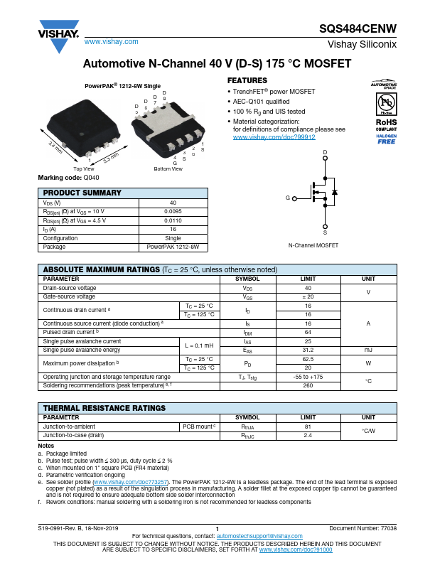 SQS484CENW Datasheet Preview