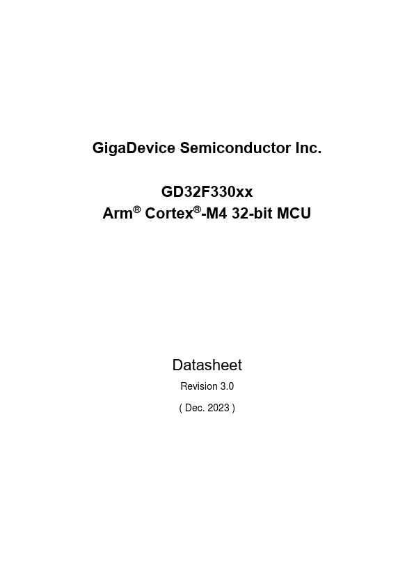GD32F330R8T6 Datasheet Preview