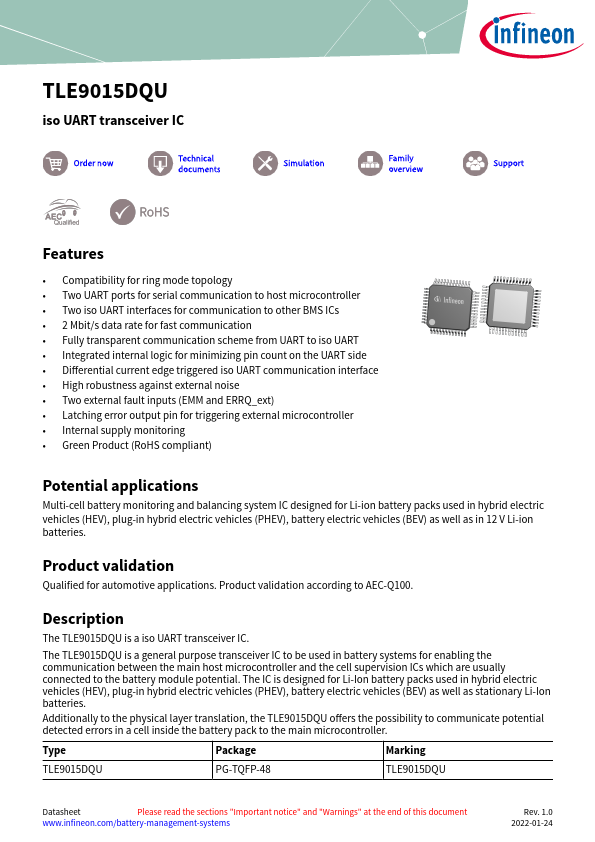 TLE9015DQU Datasheet Preview
