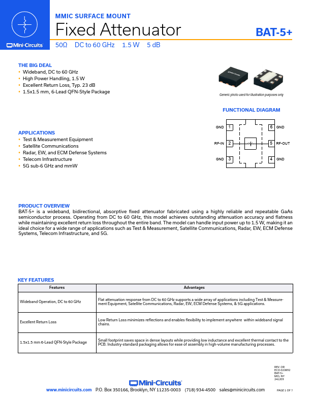 BAT-5+ Datasheet Preview