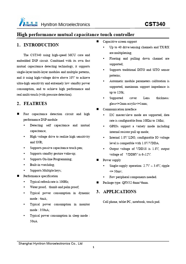 CST340 Datasheet Preview