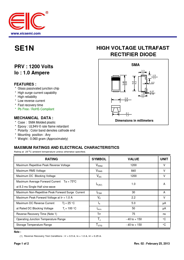 SE1N Datasheet Preview