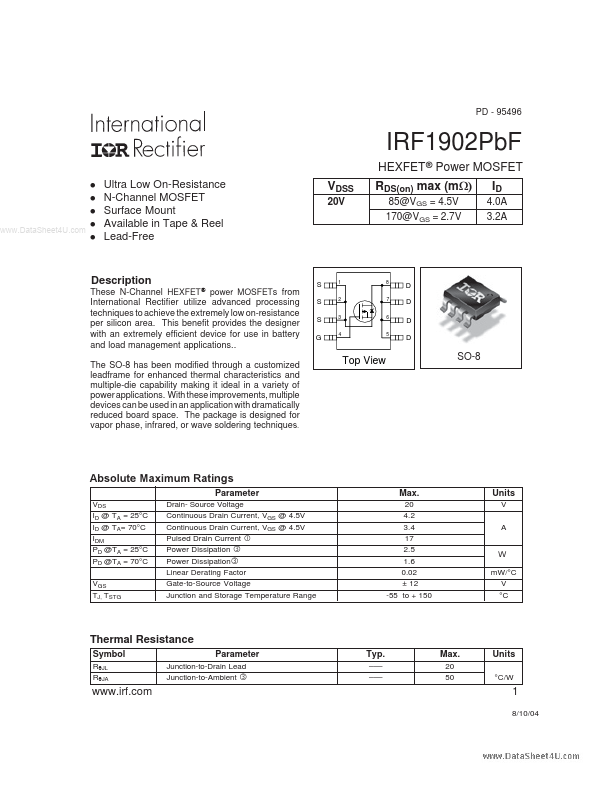 IRF1902PBF