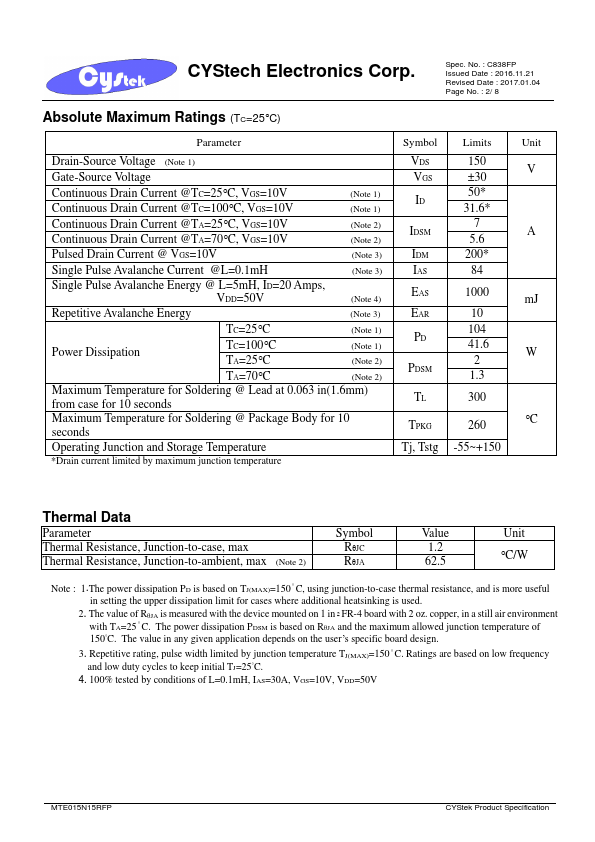 MTE015N15RFP