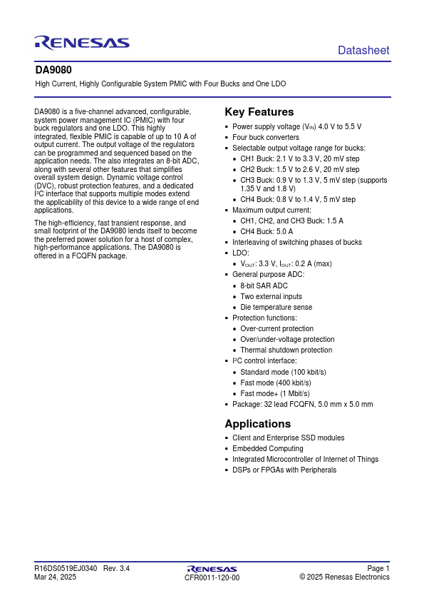 DA9080 Datasheet Preview
