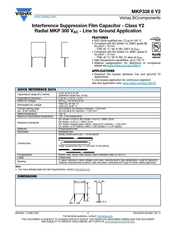 MKP3386Y2 Datasheet Preview