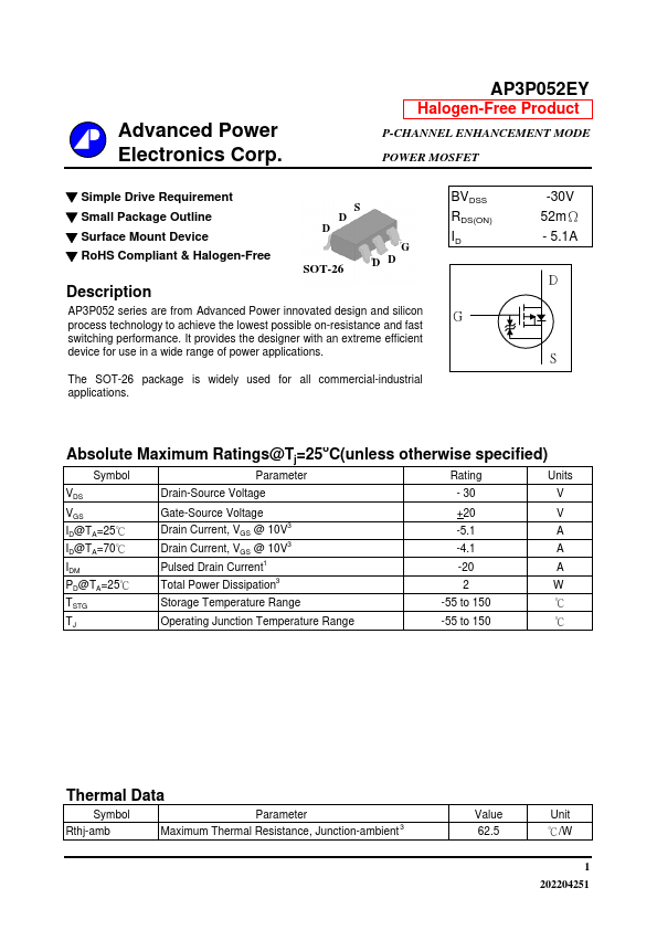 AP3P052EY Datasheet Preview