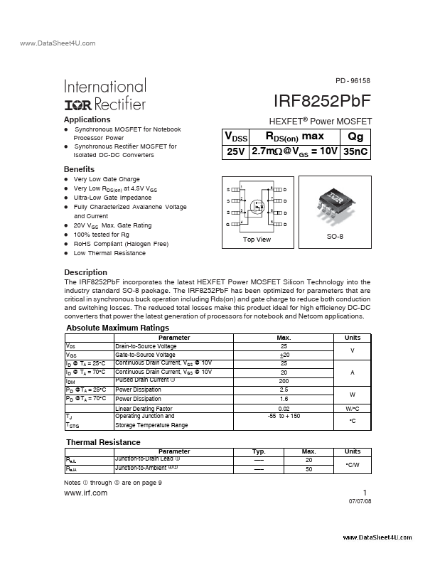 IRF8252PBF