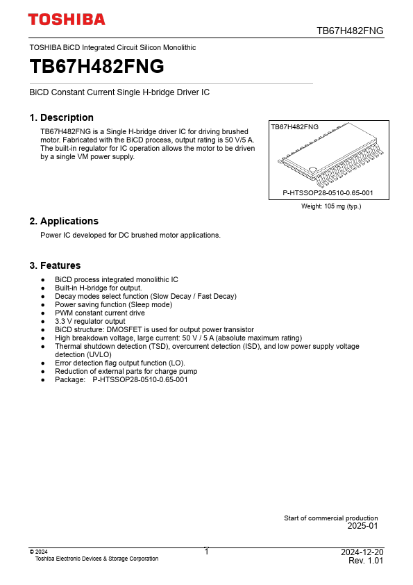 TB67H482FNG Datasheet Preview