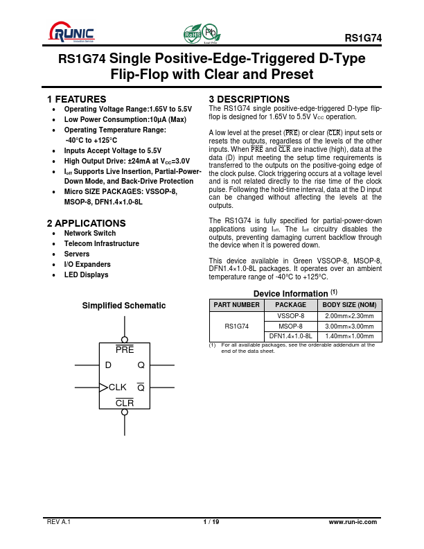 RS1G74 Datasheet Preview