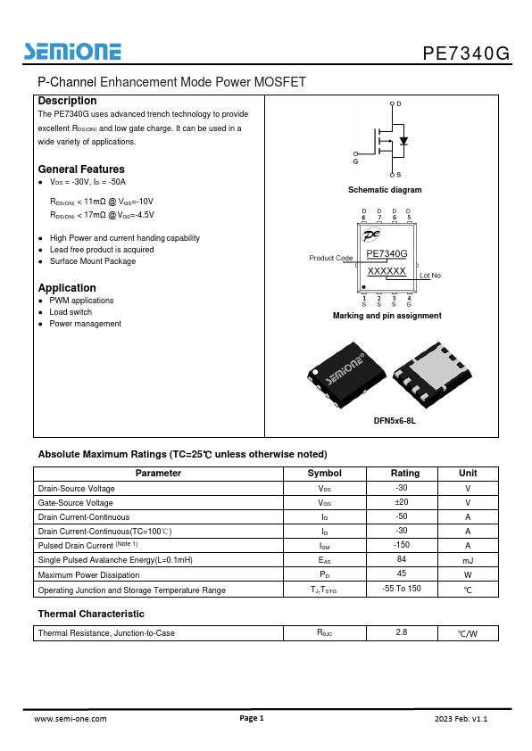 PE7340G Datasheet Preview