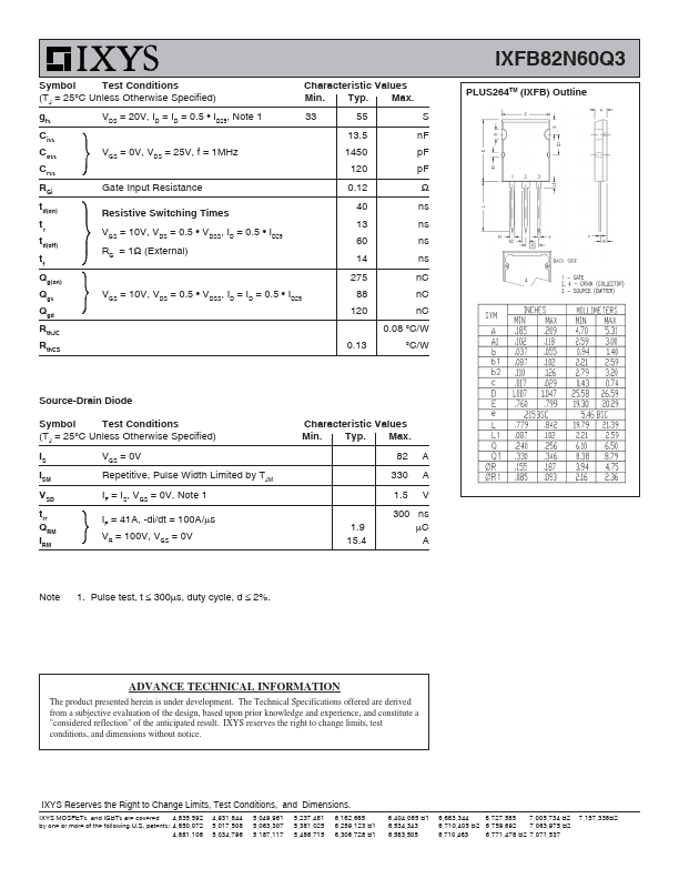 IXFB82N60Q3