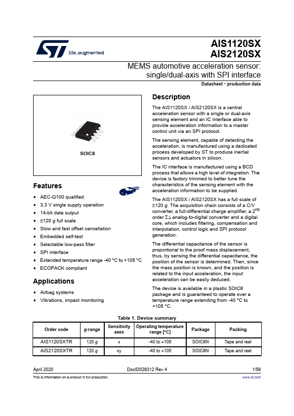 AIS2120SX Datasheet Preview