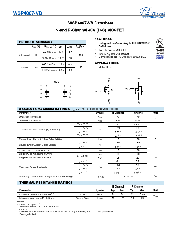 WSP4067 Datasheet Preview