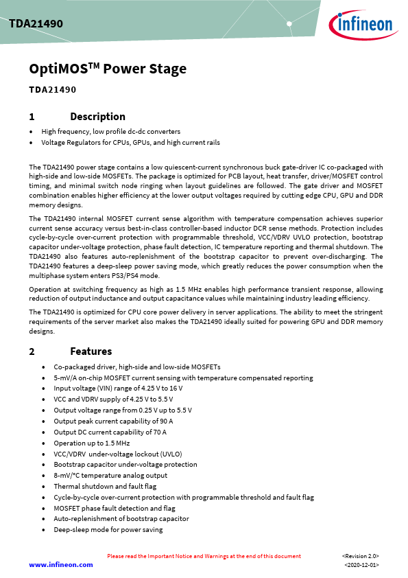 TDA21490 Datasheet Preview