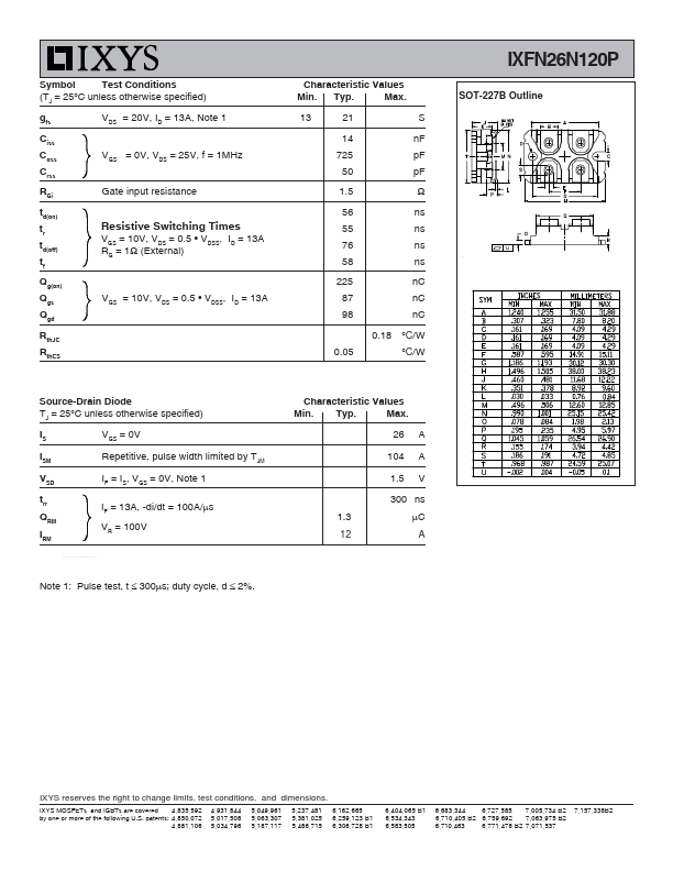 IXFN26N120P