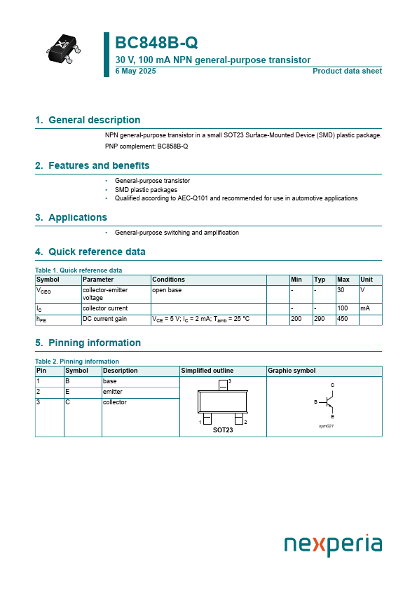 BC848B-Q Datasheet Preview