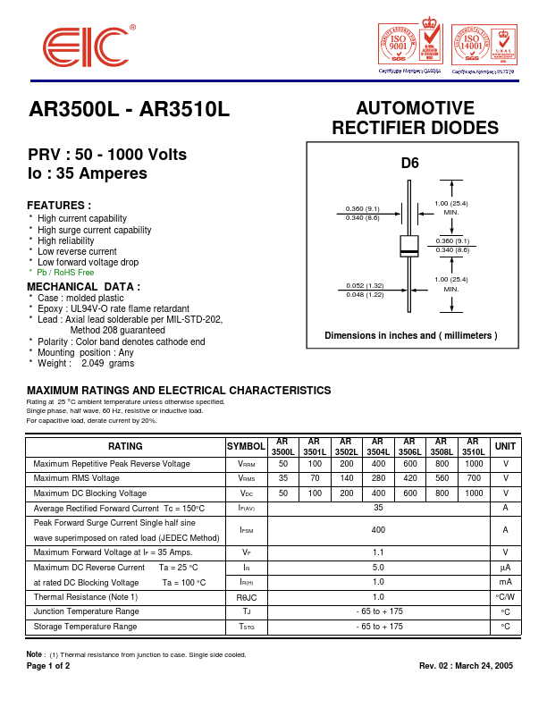 AR3500L Datasheet Preview