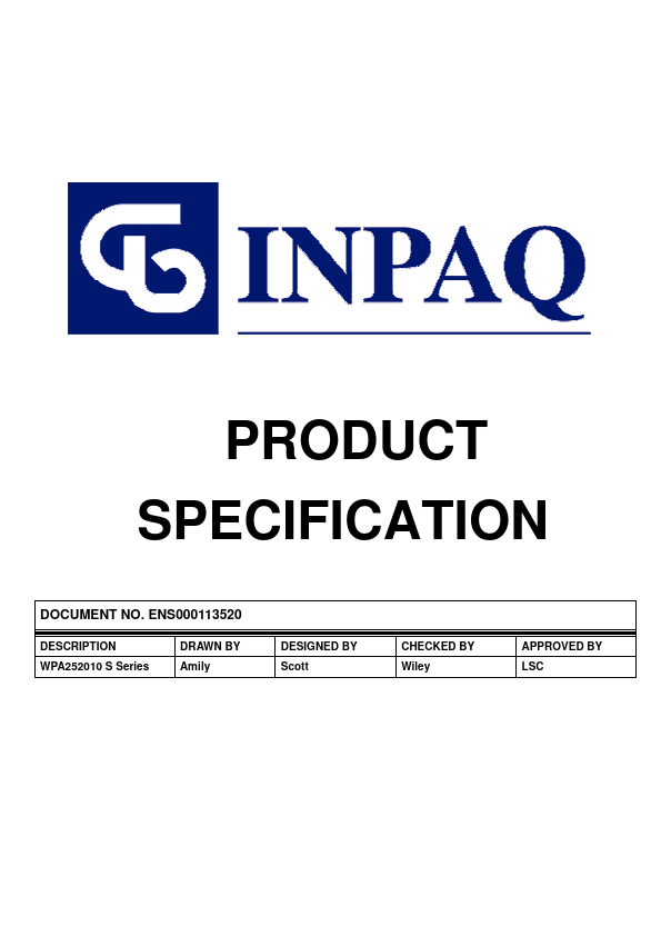 WPA252010S Datasheet Preview