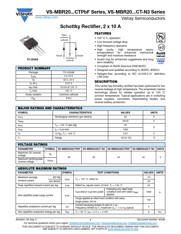 VS-MBR2045CT-N3