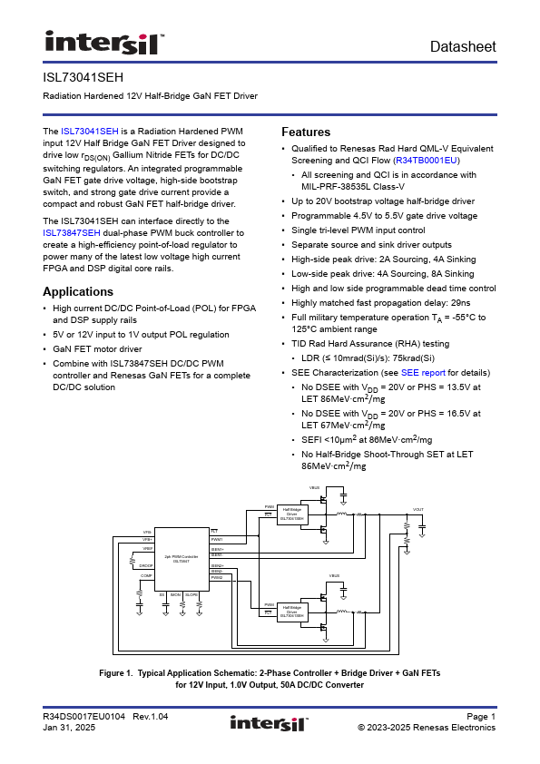 ISL73041SEH Datasheet Preview