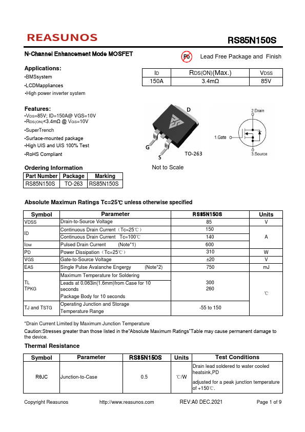 RS85N150S Datasheet Preview
