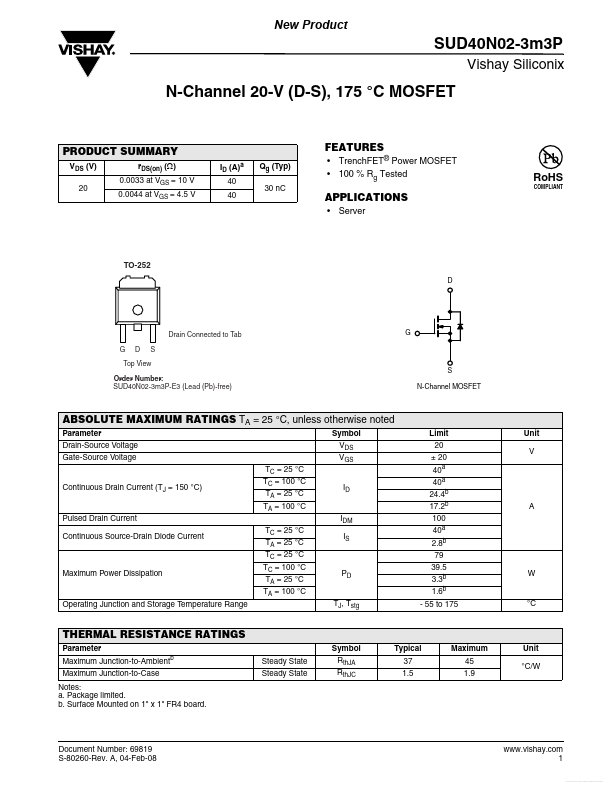 SUD40N02-3M3P