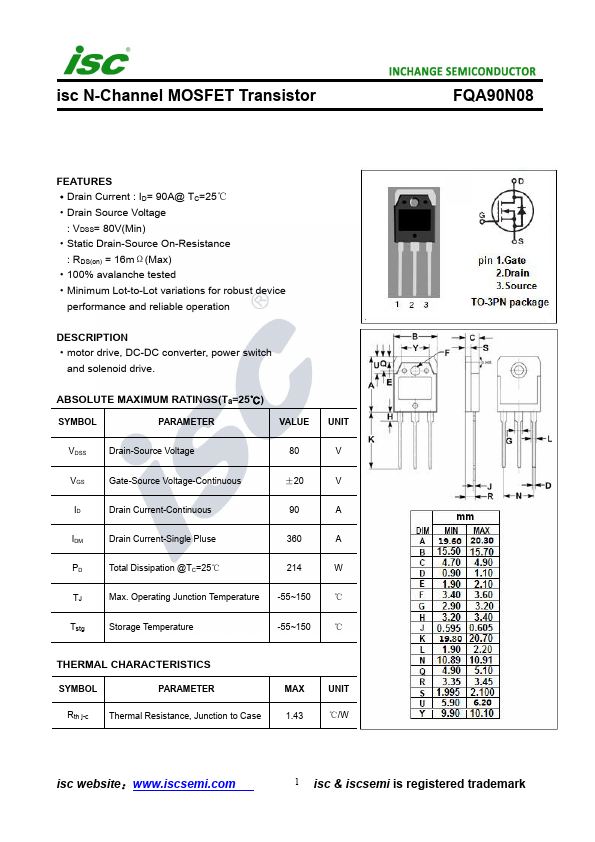 FQA90N08