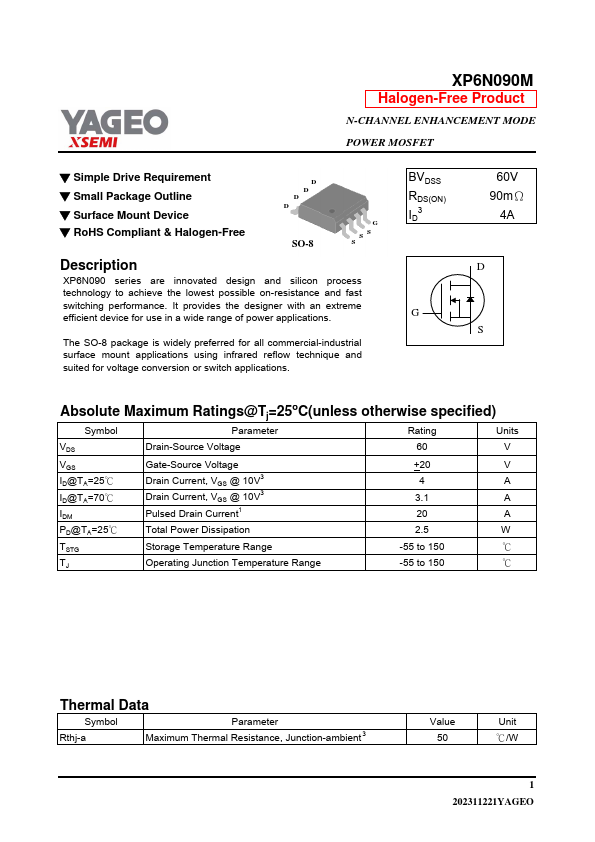 XP6N090M Datasheet Preview